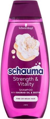 Actual product image Schwarzkopf Schauma Strength & Vitality Shampoo - Fine and Brittle Hair 400ml (400 ml, Liquid shampoo)