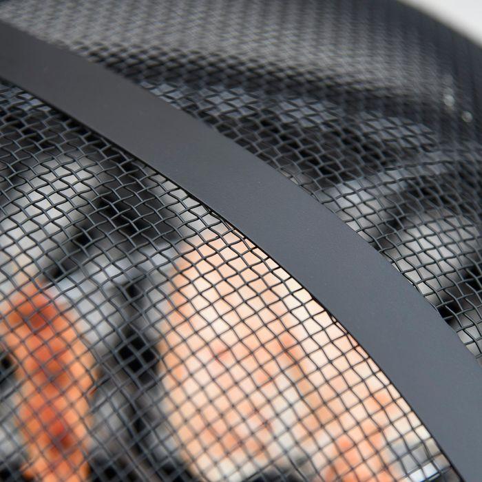 Produktbild Swisshandel24 2in1 Feuerschale, Funkenschutz, Grillrost, Schwarz+Braun (78 cm)