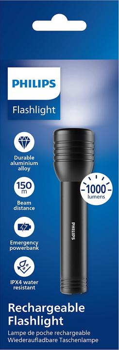 Actual product image Philips Aluminium Rechargeable Flashlight Flashlight 1000 LM (35.30 cm, 1000 lm)