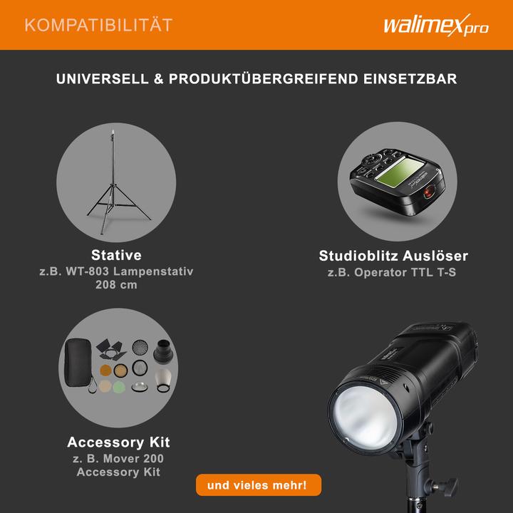Actual product image Walimex pro Studio battery-powered flash Mover 200 TTL (200 W, Flash head)