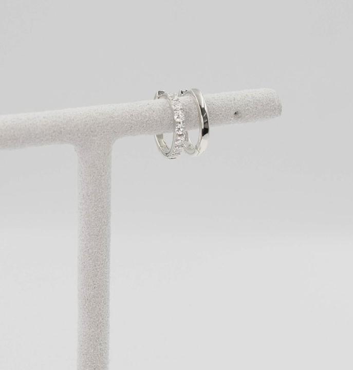 Image du produit Muau Créoles (Or blanc 750 0.04ct.2 H SI brillants à 0.02ct chacun. - Trumiracle 0.20)