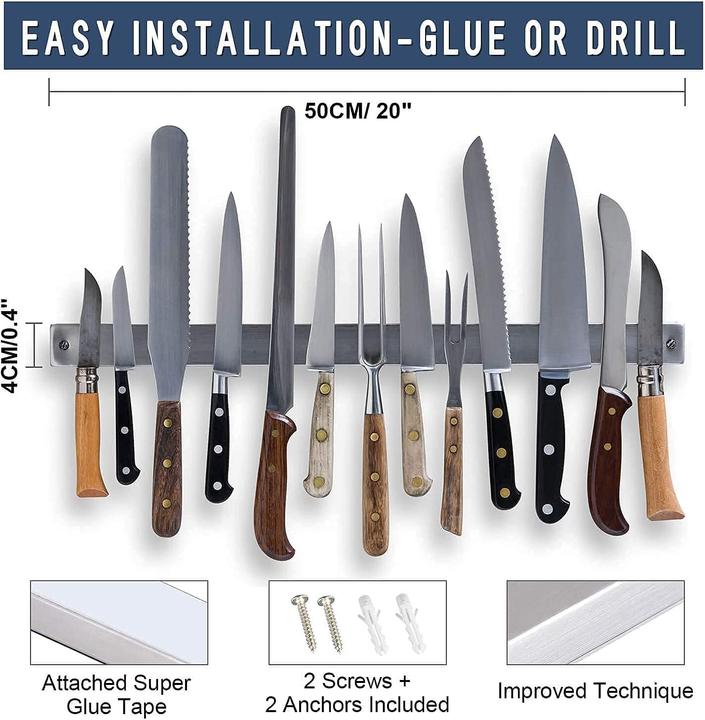 Produktbild AidSci Magnetleiste Messer Edelstahl 50cm