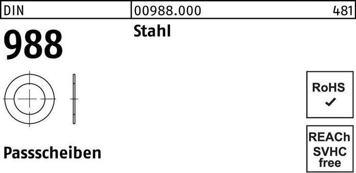 Produktbild Passscheibe DIN 988 50 x 62x1,5 Stahl