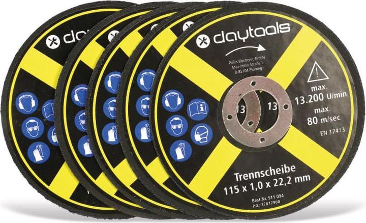 Produktbild Daytools Trennscheibe Metall, 115x1,0x22,2 mm, 5 Stück
