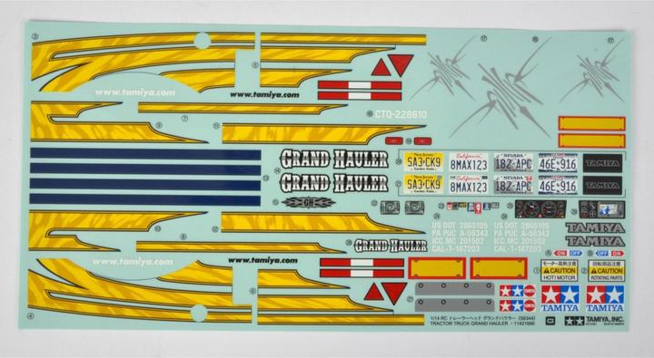 Actual product image Tamiya Sticker Grand Hauler