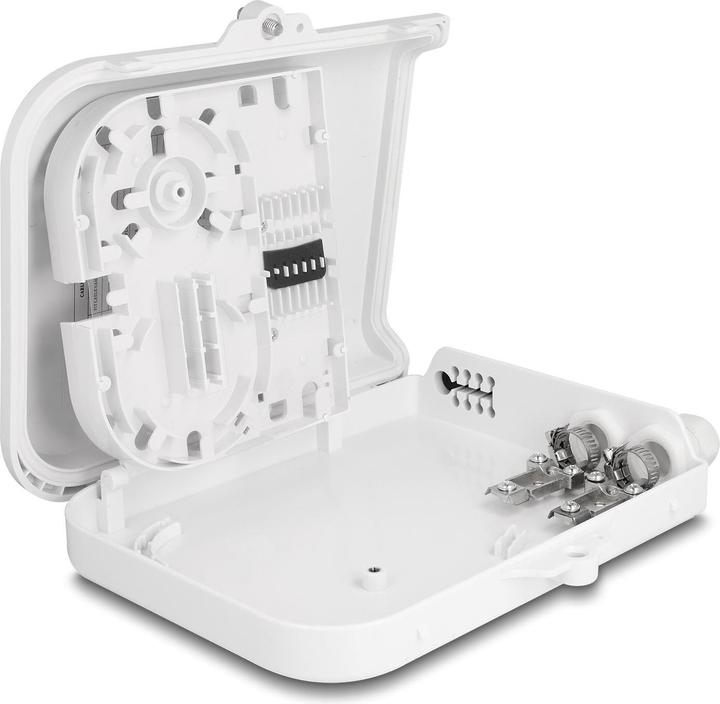 Produktbild Delock LWL Verteilerbox für Innen- und Aussenbereich IP65 wasserfest abschliessbar 8 Port weiss (Spleissbox)