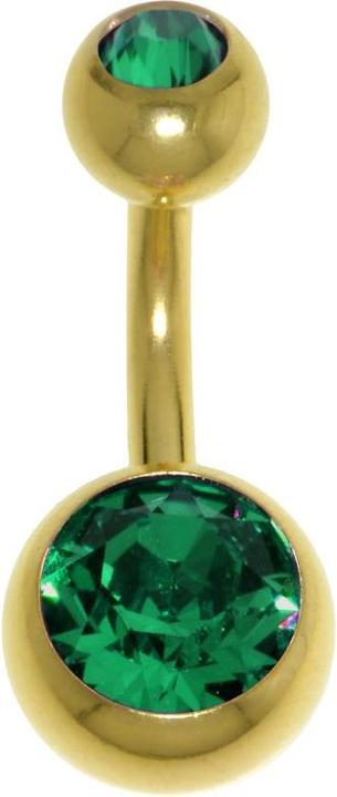 Image du produit Bijouteria Piercing nombril (Acier chirurgical 316L, Revêtement PVD (couleur or), Cristal Premium)