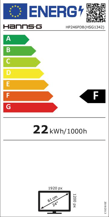Energy Label Hannspree HP 246 PDB - LED monitor - 60.96 cm (24") (1920 x 1200 pixels, 24")