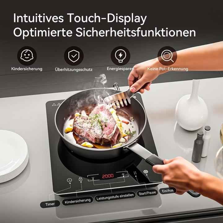 Actual product image Cooknano Induktionskochfeld mit Touch-Display