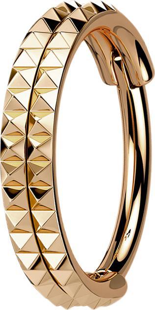 Star Piercing Micro Segmentring klappbar rosegold doppelreihe Pyramiden (ohne Messing, Chirurgenstahl 316L)