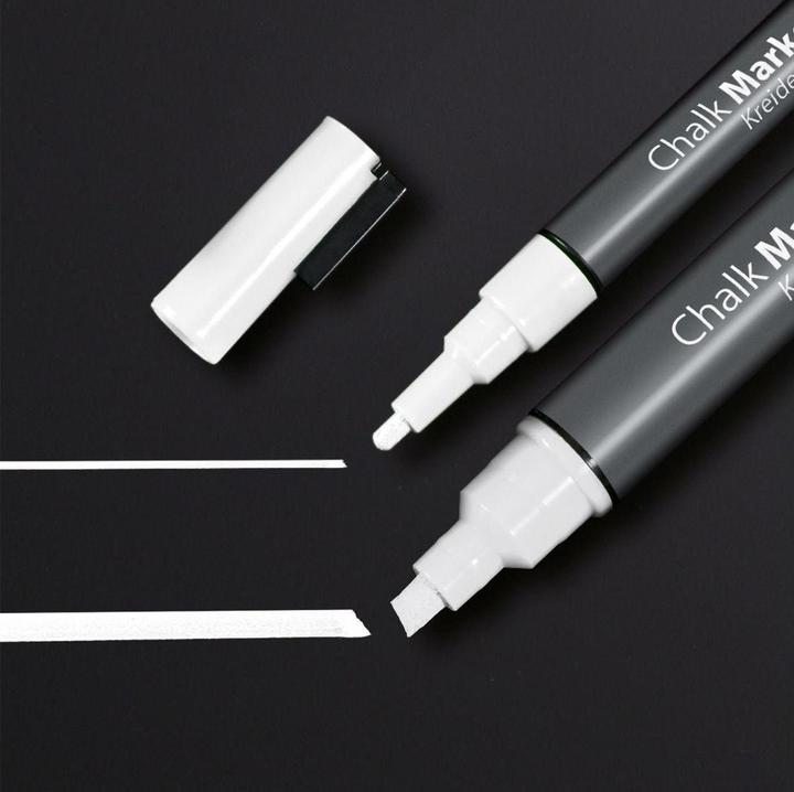 Produktbild Sigel Kreidemarker 20+50 2 Stück, weiss (Weiss, 5 mm, 2 x)