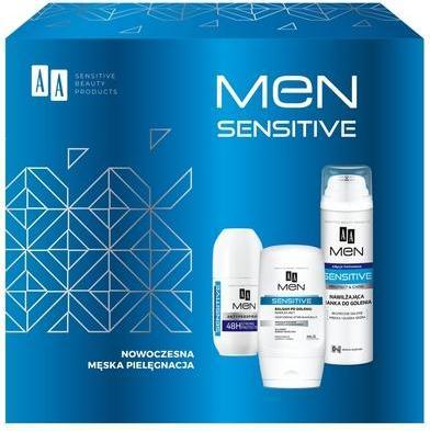 Image du produit AA Aaset Men Sensitive After Shave Balm 100ml, Shaving Foam 250ml, Antiperspirant 50ml (Baume après-rasage, 250 ml)