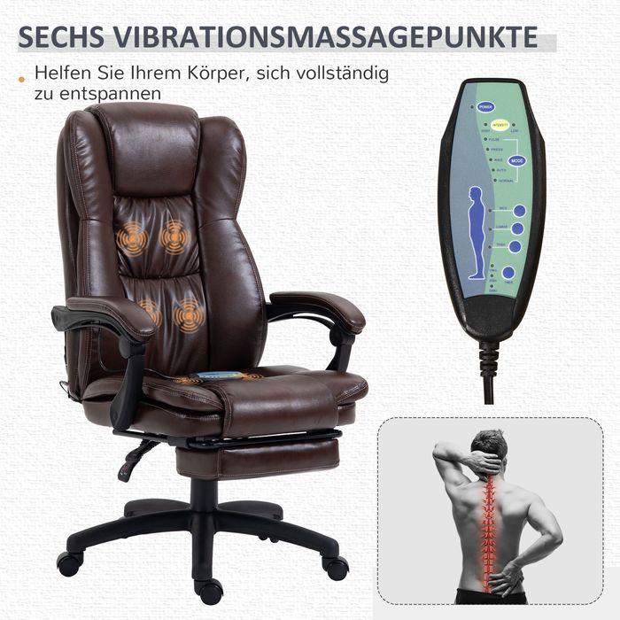 Produktbild Swisshandel24 Massage-Bürostuhl mit 6 Vibrationsköpfen, Liegefunktion, Fussstütze