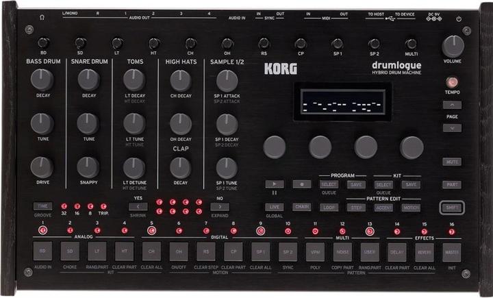 Korg Drum machine ibrida, 4 parti analogiche e 7 digitali