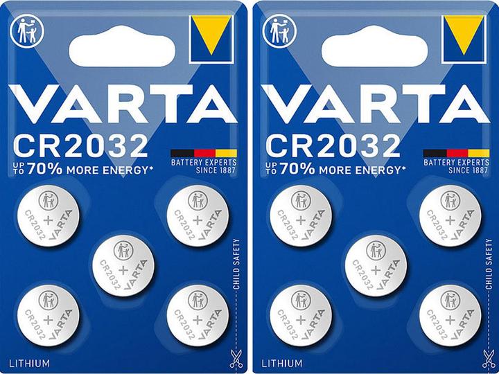 Produktbild Varta 2er-Set Lithium Knopfzelle, CR2032, 3 Volt, 230 mAh (2x 5er-Pack) (2 Stk., CR2032, 230 mAh)