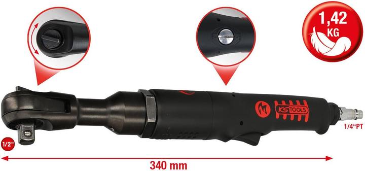 Produktbild KS Tools 3/8" MONSTER Hochleistungs-Druckluft-Umschaltratsche, B 50, max. 6,3 bar (3/8")