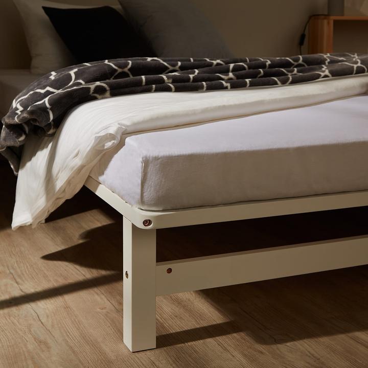 Produktbild Jamb Palettenbett Holzbett 140x200cm Massivholz Weiss (140 x 200 cm)