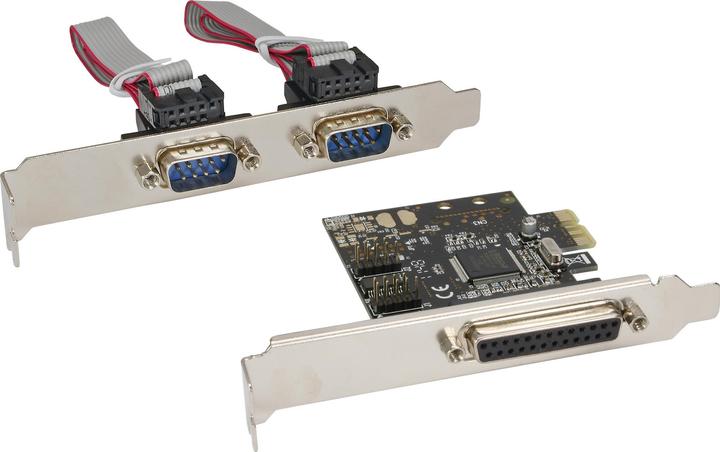 Actual product image InLine Interface card 1x 25-pin parallel + 2x 9-pin serial PCIe PCI-Express Moschip MCS9901CV-CC