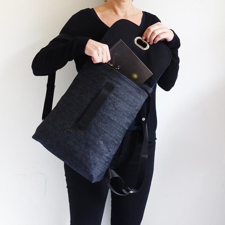 Produktbild Only-Bags.Store Denim BackPack mit Reissverschluss und Sicherheitsfach, Reiserucksack