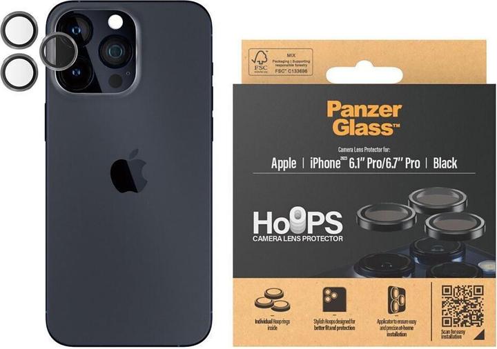 PanzerGlass Hoops Camera Lens Protector (1 pièce(s), Apple iPhone 15 Pro Max, Apple iPhone 15 Pro)