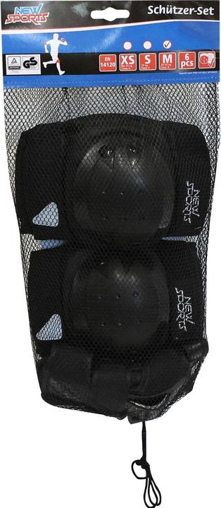 Actual product image New Sports Protector set black, size M from 25-50 kg (M, Wrist protectors, Knee pad, Elbow protectors, 6 pieces)
