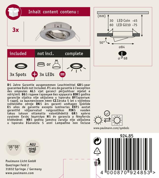 Actual product image Paulmann Recessed light Choose Set