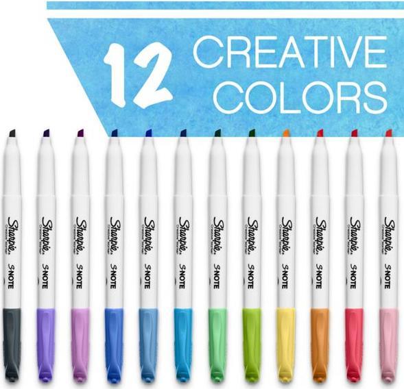 Produktbild Sharpie Permanent-Marker S-Note Creative 1-5 mm, 12 Stück (Mehrfarbig, 5 mm, 12 x)