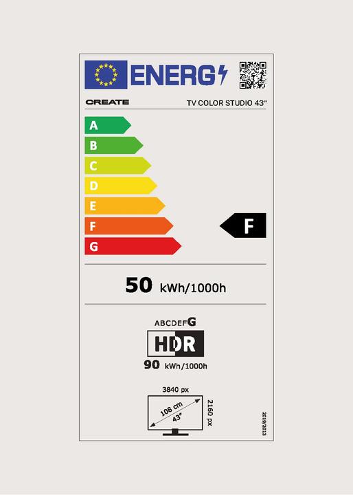 Label énergétique Create Color Studio - Smart (43", 4K)