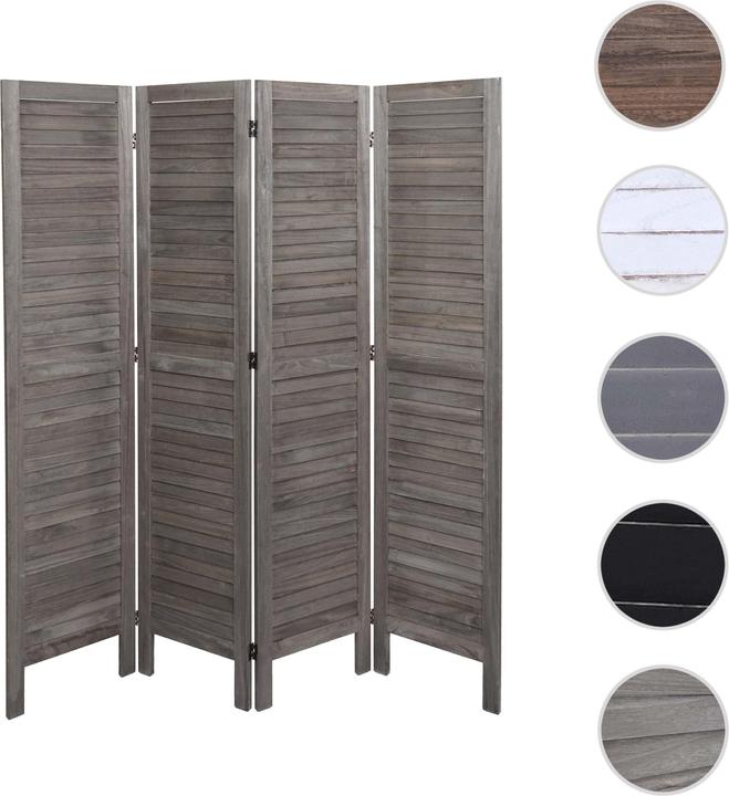 Produktbild Mendler Paravent HWC-G30, Trennwand Sichtschutz Raumteiler, Shabby-Look 170x162cm - grau-braun