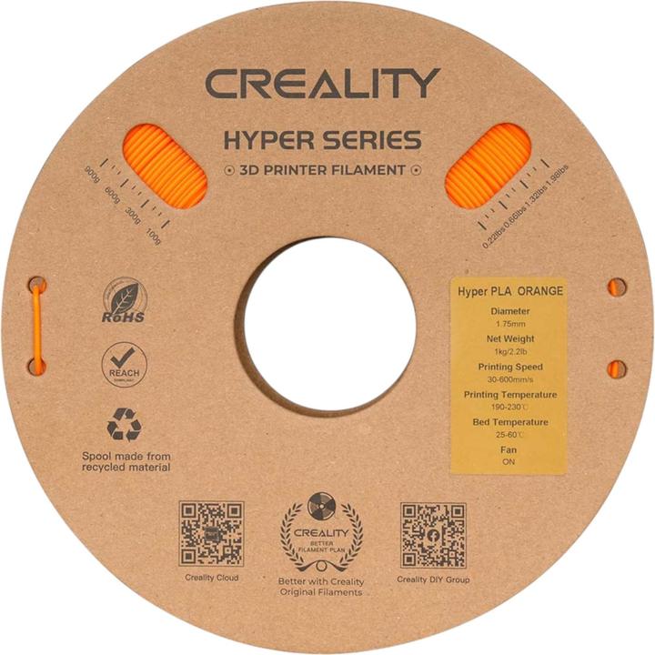 Immagine prodotto Creality Hyper PLA (PLA, 1.75 mm, 1000 g, Arancia)