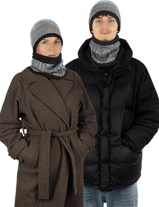 Immagine prodotto Normani Set invernale Kebili con pelliccia grigio/nero (Taglia unica)