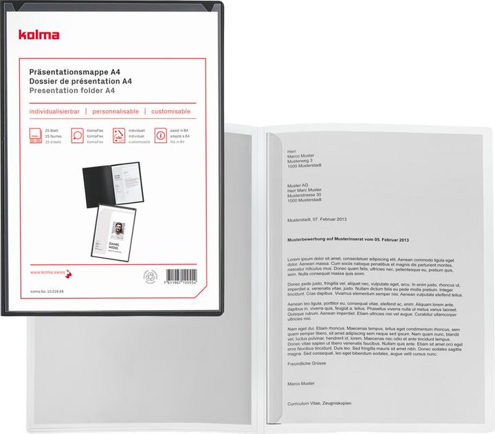 Produktbild Kolma Präsentationsmappe Vario A4 Klemmschiene 2-teilig anthrazit (A4, 1 x)