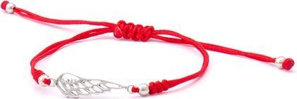 Actual product image Beneto Cord red kabbala bracelet Angel wing AGB568 (L)