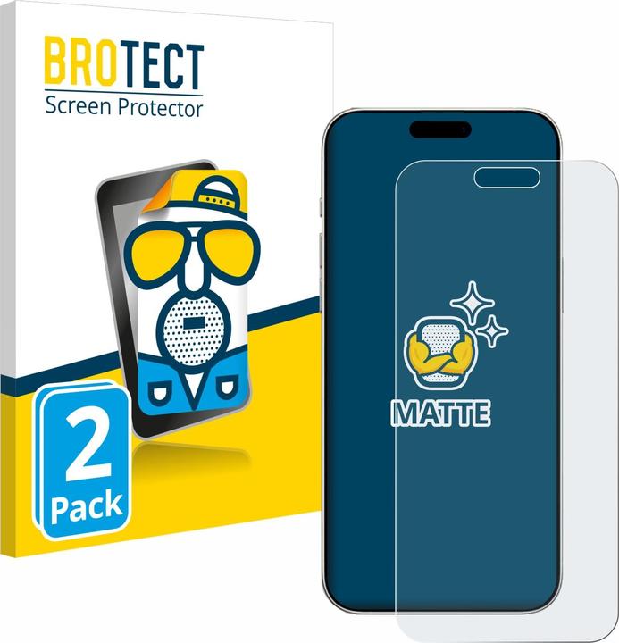 Immagine prodotto BROTECT Pellicola antiriflesso Pellicola protettiva dello schermo Pellicola protettiva dello schermo opaca (2 Pezzo/i, Apple iPhone 16 Pro)