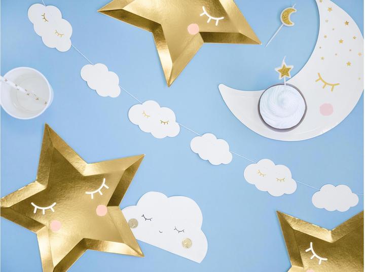 Actual product image Partydeco Garland clouds 145 x 5.5 cm, White