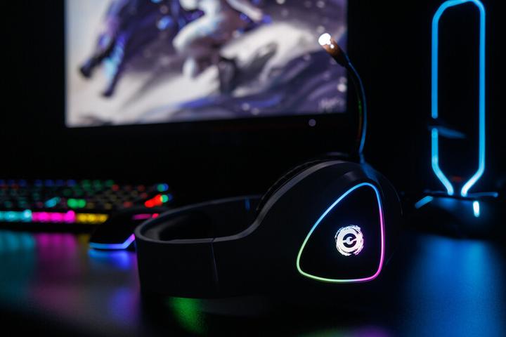 Actual product image Canyon GH-6, Shadder gaming headset, USB / 2x 3.5mm jack, 2m cable, multicolour RGB backlight, black (Cable)