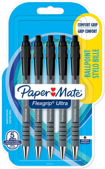 Productafbeelding Paper Mate Balpen Flexgrip Ultra RT M (Zwart, 5 x)