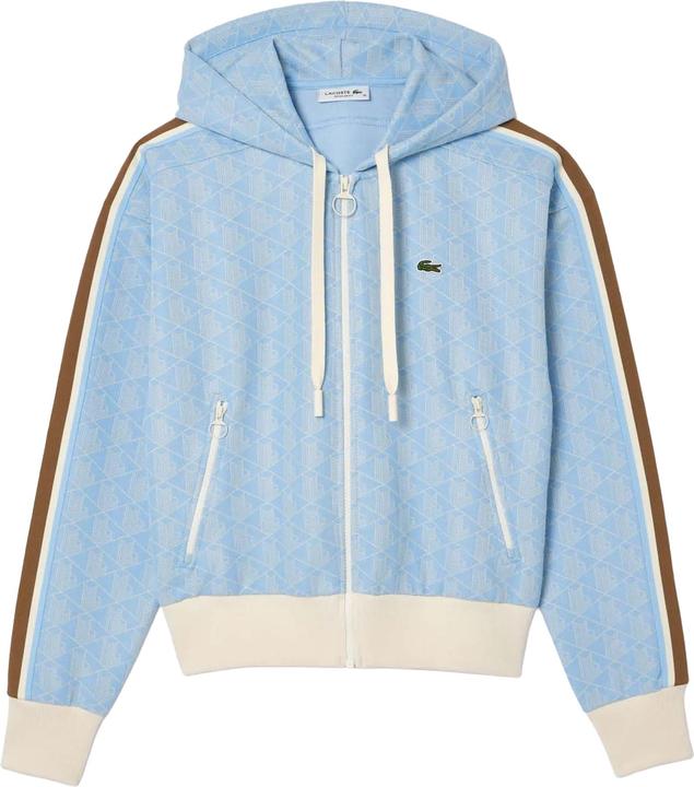 Lacoste Jacquard Hoodie mit durchgehendem Reissverschluss