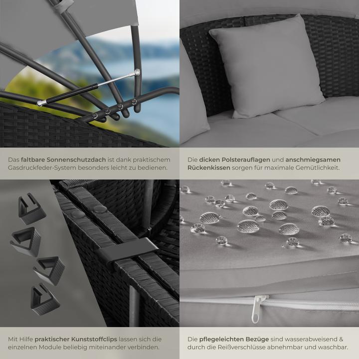 Produktbild tectake Rattan Sonneninsel Santorin