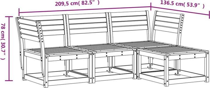 Produktbild VidaXL 4-tlg. Garten-Lounge-Set Douglasie