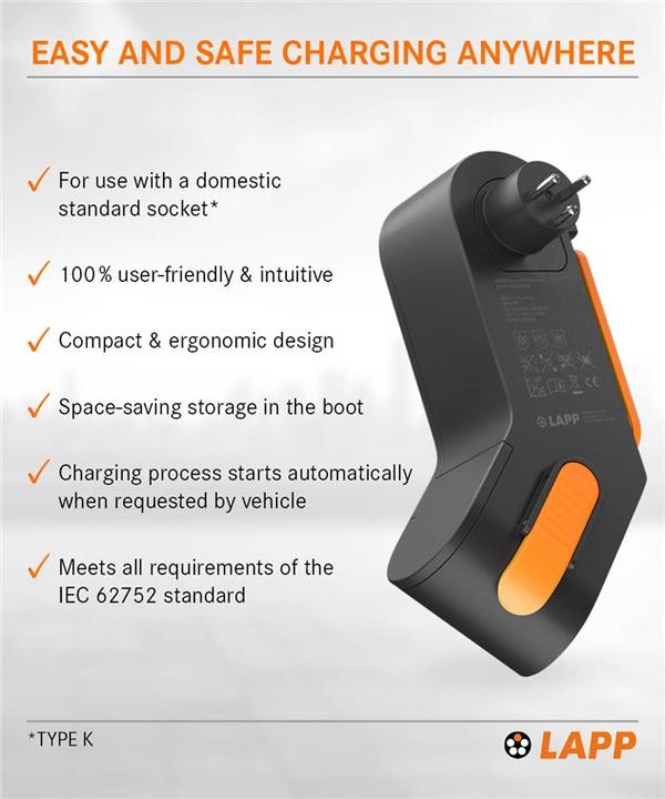 Actual product image Lapp Mobility Mobility Dock Charger for electric vehicle, type Denmark (Type F, 1.40 kW, 6 A)