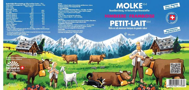 Nährwerte und Zutaten Biosana Molke Granulat Himbeer (1 Stück, Granulat, 500 g)