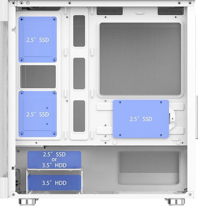 Actual product image Itek Boitier Mini Tour Micro ATX ProMesh 35 (Blanc) (mATX, Mini-ITX)