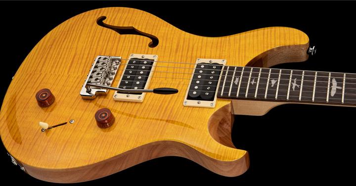 Produktbild PRS SE Custom 22 Semi-Hollow - Santana Yellow (E-Gitarre, Ahorn, Mahagoni, Palisander)