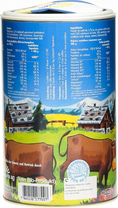 Nutritional values and ingredients Biosana Whey granules apple (1 Piece, Granulate, 500 g)