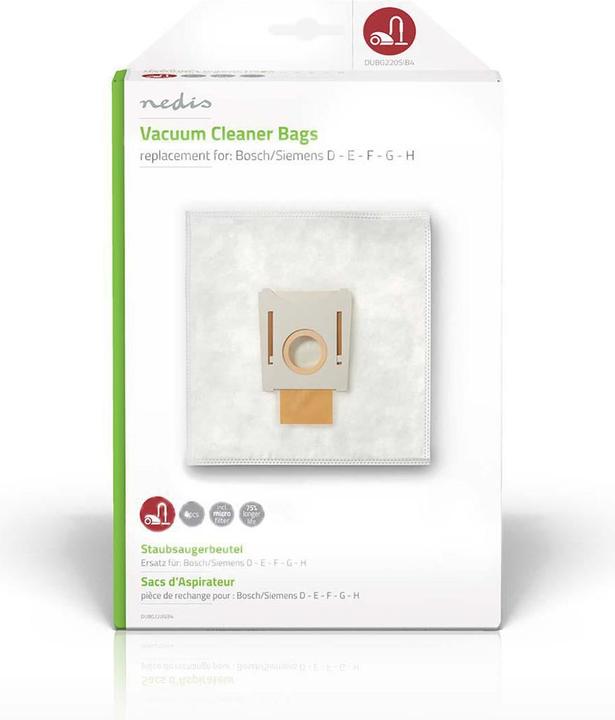 Actual product image Nedis Vacuum Cleaner Bag for Bosch/Siemens D - E - F - G - (1 x)