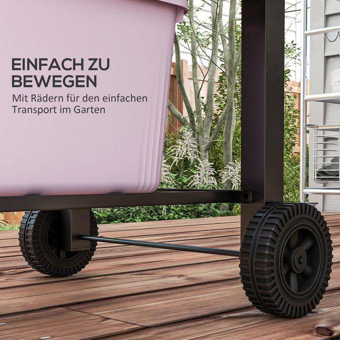 Produktbild Swisshandel24 Holzkohlegrill BBQ Gartengrill mit Deckel, Ablagen, Smoker, Warmhalteplatte, Regale, Transportrollen (54 cm)