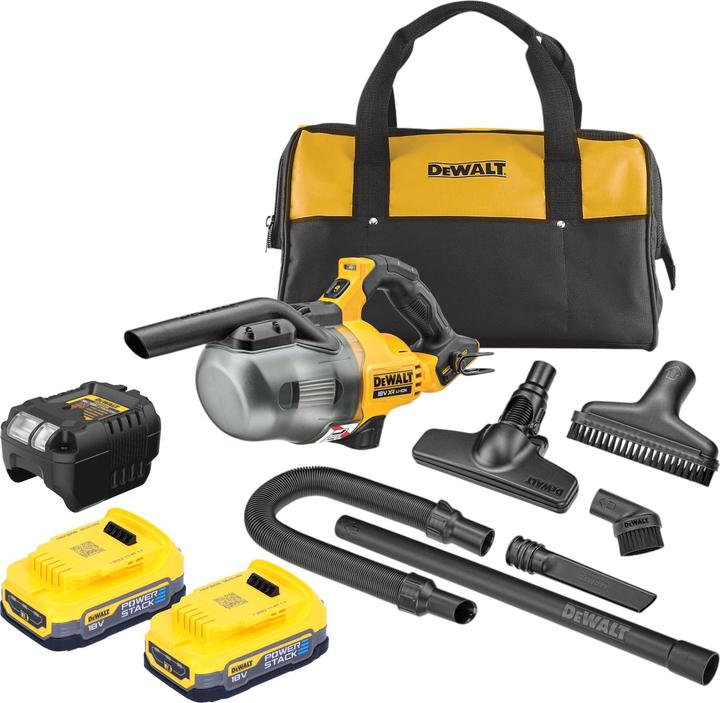 Productafbeelding DeWalt DCV 501 LE2 Akku Stabsauger 18 V 0,7 l Staubklasse L + 2x Powerstack Akku 1,7 Ah + Ladegerät (Hoover)