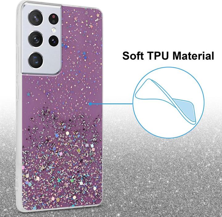 Actual product image Cadorabo TPU cover sparkling glitter (Samsung Galaxy S21 Ultra)