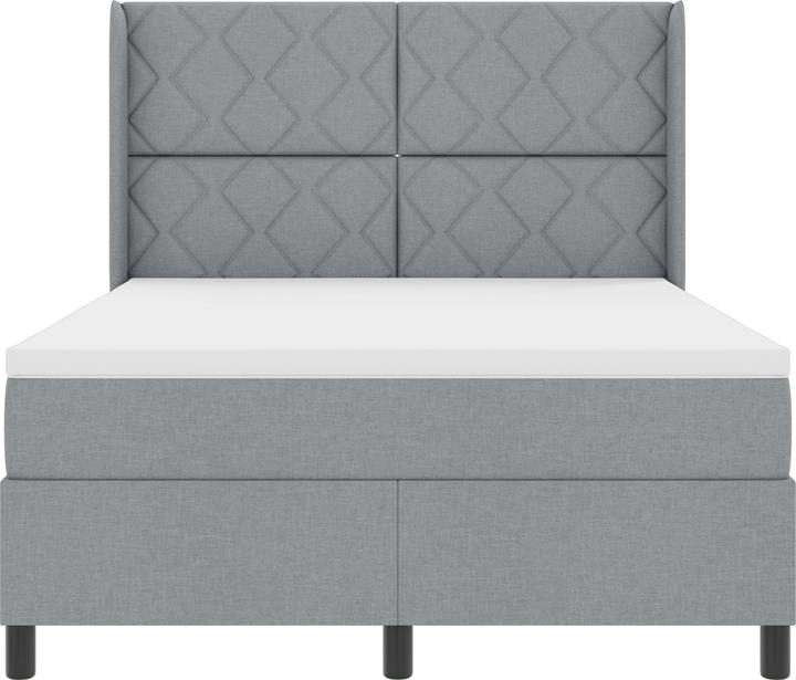 Produktbild VidaXL LED Boxspringbett mit Matratze Hellgrau 160x200 cm Stoff (160 x 200 cm, Federkern)